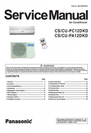 CS-PC12DKD, CS-PA12DKD, CU-PC12DKD, CU-PA12DKD